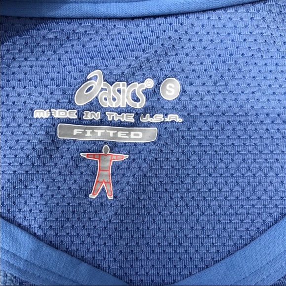 Asics fitted blue half zip workout gym yoga tennis - Picture 7 of 7